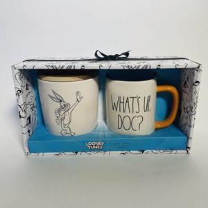 Rae Dunn Looney Tunes BUGS BUNNY Mug and Cellar Set NEW "What's Up, Doc?"
